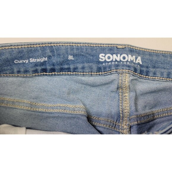 Sonoma Jeans Blue High Rise Curvy Straight Womens 8L New with Tags - Picture 4 of 8